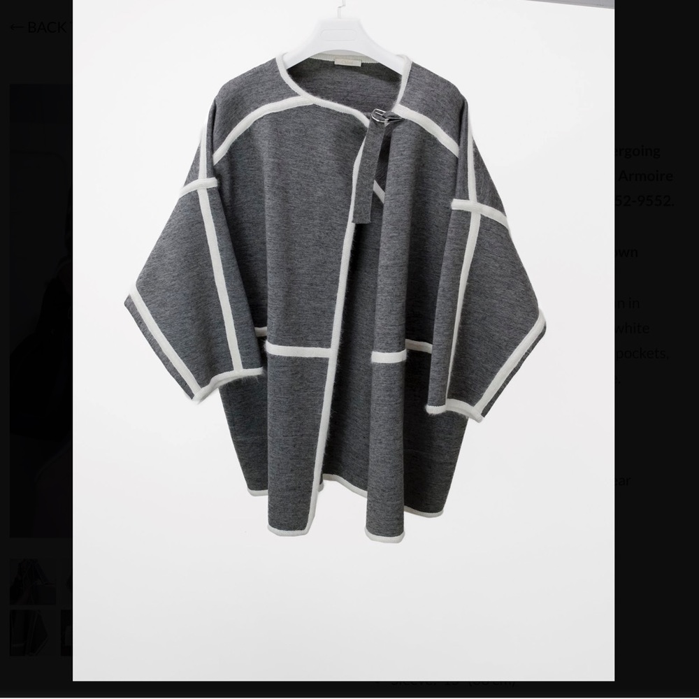 CHLOÉ SANDSTONE VIRGIN WOOL & ANGORA OVERSIZE CAGE COAT - XS